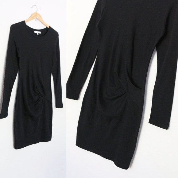 IRO Isabeli Dress Black Size M 100% Cotton Twist Front Light Sweater Knit $245 - Picture 11 of 15